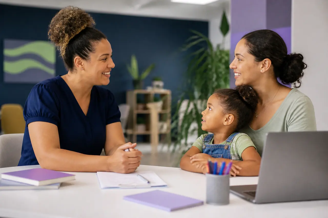 Mãe e filha acolhidas em ambiente seguro e contemporâneo